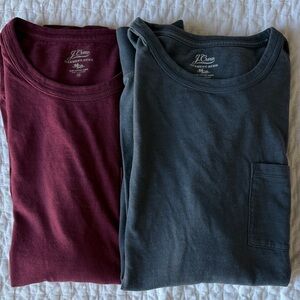 J. Crew Long-Sleeve Garment-Dyed Tees. Two-pack.